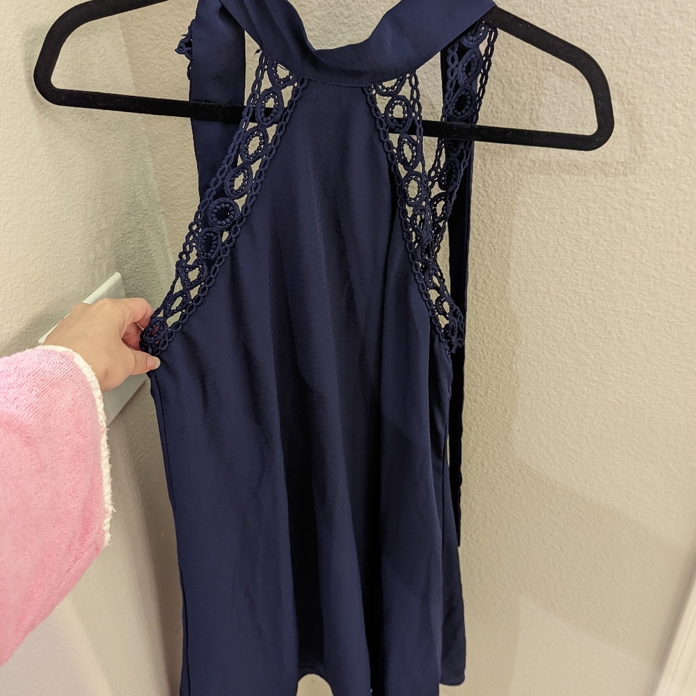 Lulu's navy lace dress (size s, new)